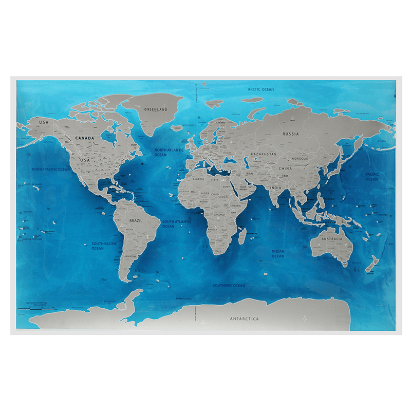 Travel World Scratch Map Ocean Scratch off Foil Layer Coating World Deluxe Scratch Map 59.4X82.5Cm - Trendha