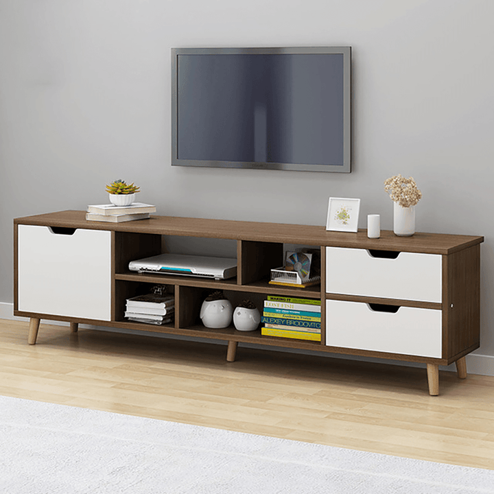 TV Stand for Tvs 40'' to 45'' with 4 Open Shelves Storage TV Console Cabinet in Living Room Bedroom Storage Supplies - Trendha