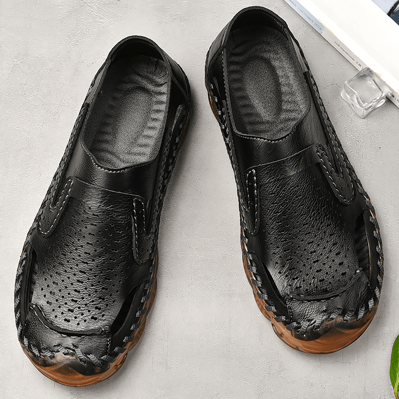 Men Microfiber Breathable Non Slip Closed Toe Casual Outdoor Sandals - Trendha