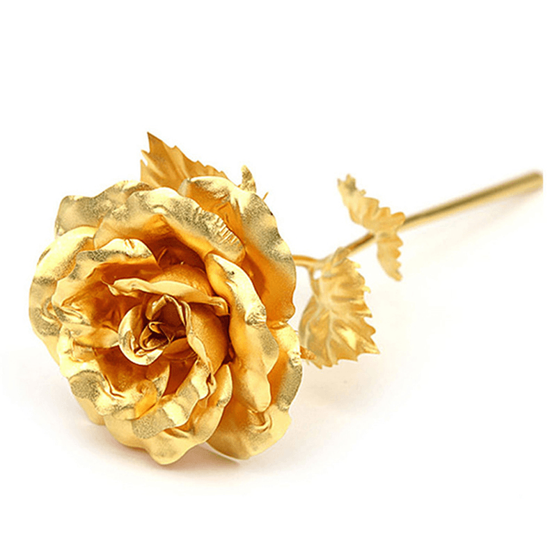 24K Gold Foil Rose Valentine'S Day Gift Romantic Blue Purple Golden Delicate Hair Dressing Roses Flower - Trendha