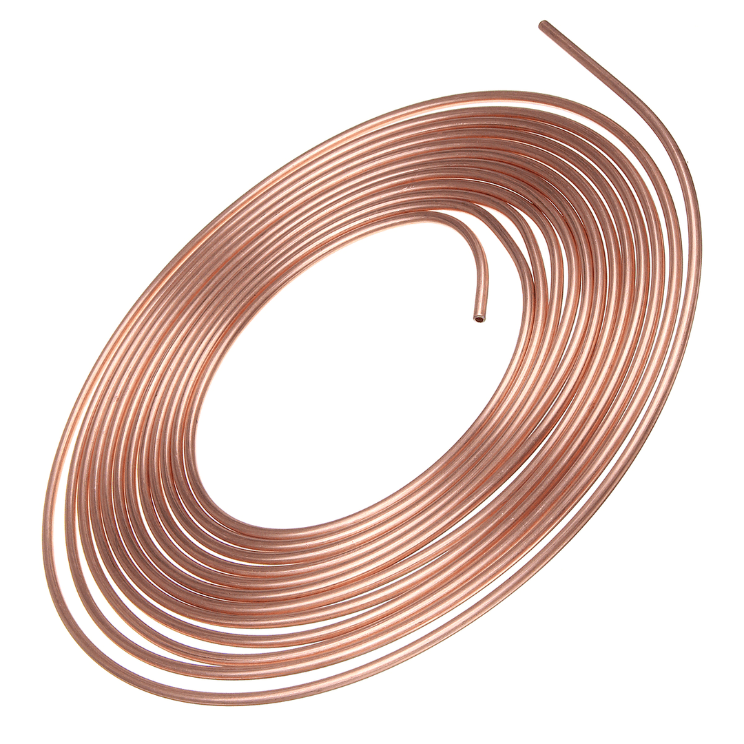 Roll Copper Steel 25 Ft. 3/16" Brake Line Pipe Tubing with 20 Pcs Kit Fittings Brake Female Male Nut - Trendha