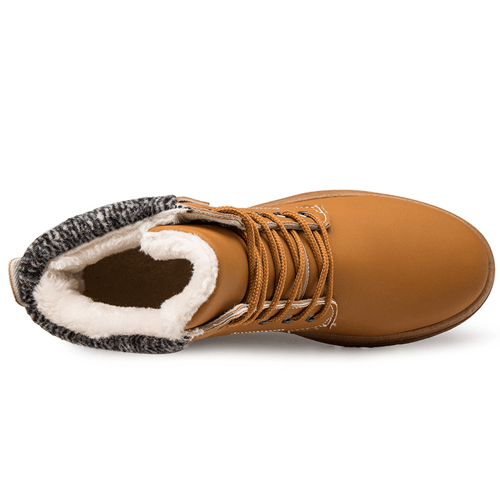 Men Warm Plush Lining Non Slip Snow Tooling Boots - Trendha
