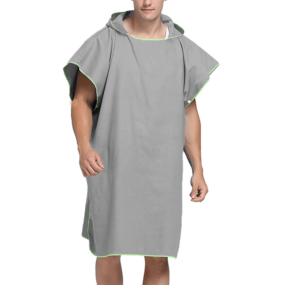 Adult Wearable Bathrobe Beach Towel Quick Drying Hooded Changing Robe Sunscreen Cloak Bath Towel Poncho Microfiber Surf Swimsuit Cloak - Trendha