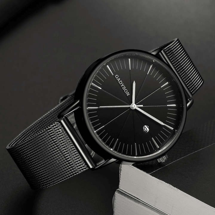 GADYSON A9105 Calendar Casual Style Men Wristwatch Full Steel Luminous Display Quartz Watch - Trendha