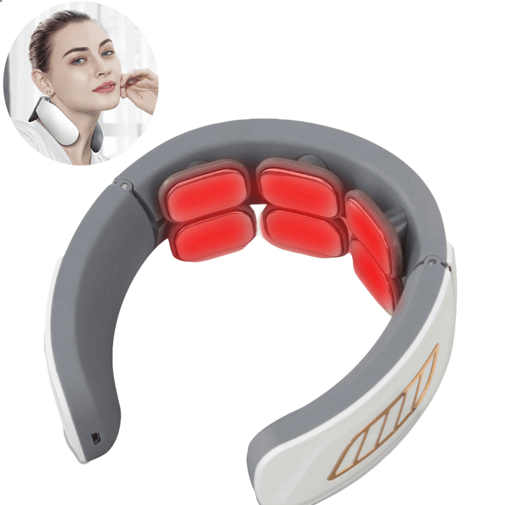 Smart TENS Electric Pulse Neck Massager for Pain Relief Upgraded 6 Head Hot Compress 4 Modes 9 Levels Cordless Deep Tissue Trigger Point Massager Health Care Cervical Massager for Women Men Gift - Trendha