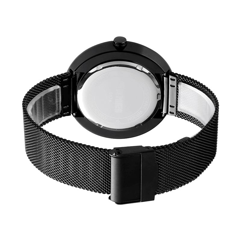 SKMEI 9174 Creative Small Triangle Display Fashion Black Steel Men Watch Quartz Watch - Trendha