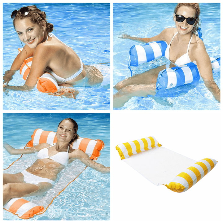 Inflatable Swimming Floating Chair Foldable Sleeping Lounger Summer Air Hammock Sun Lounges - Trendha