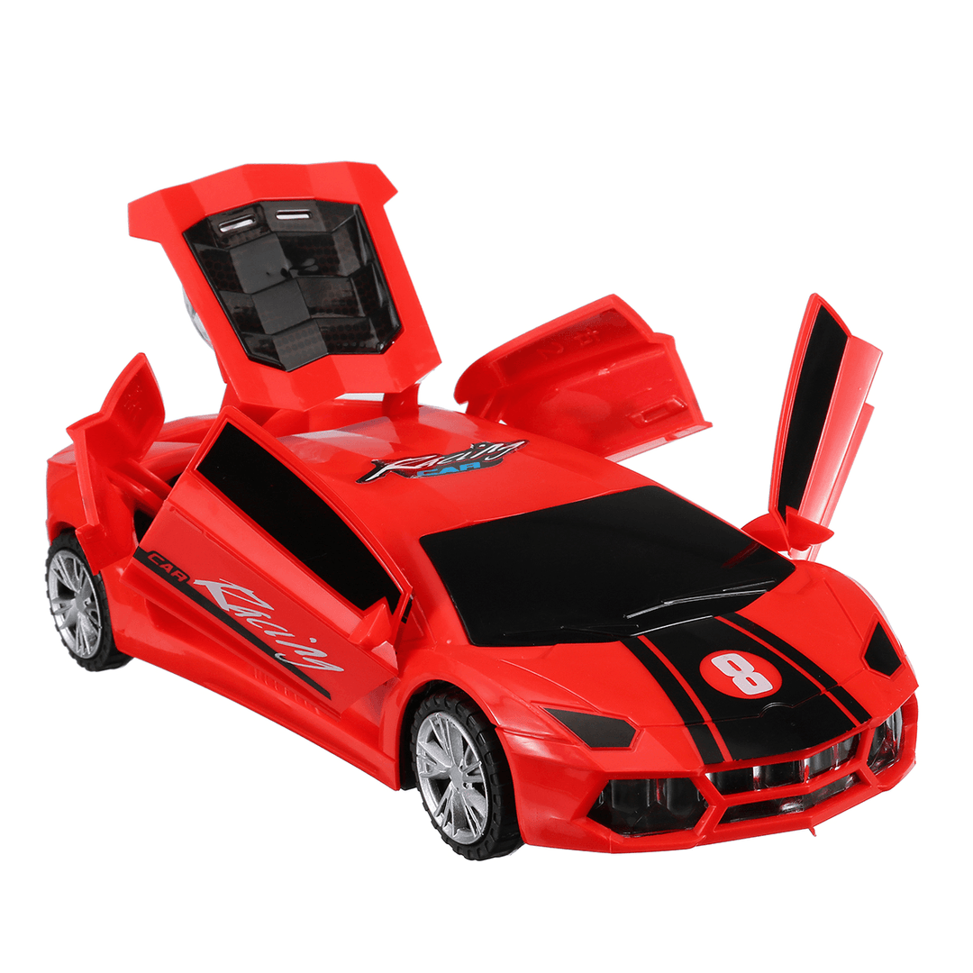 Electric 360° Rotary Universal Wheels Diecast Car Door Openable Model with Lighting Sound Toy for Kids Gift - Trendha