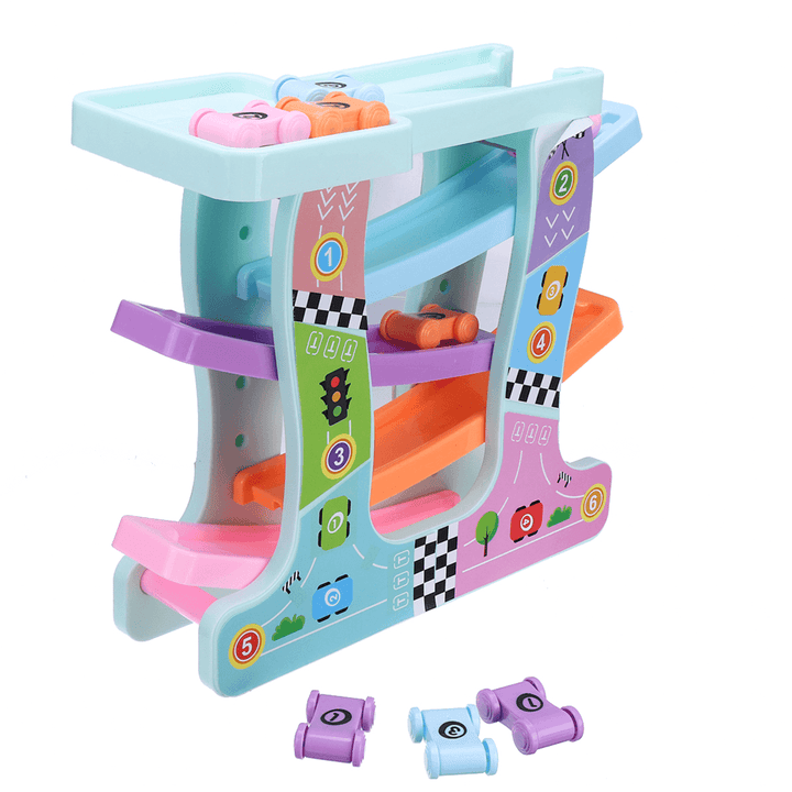 Click Clack Racetrack Wooden Children Car Slider Race Track Toys Developmental Funny Toy - Trendha