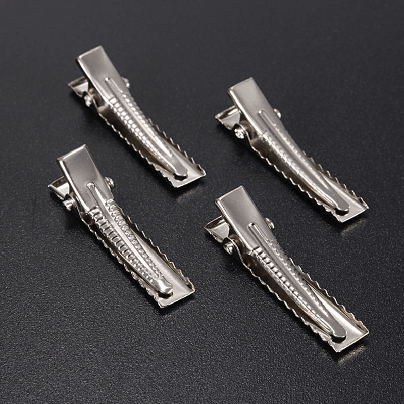50Pcs Metal Silver Alligator Prong Hair Clips Accessories - Trendha
