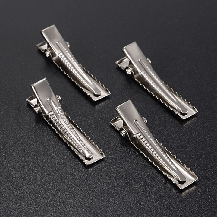 50Pcs Metal Silver Alligator Prong Hair Clips Accessories - Trendha