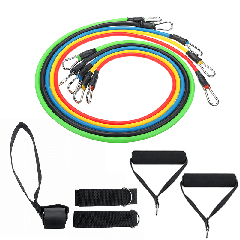 11PCS Resistance Bands Set Multi-Function Tension Band Muscle Training Fitness Equipment Kit - Trendha