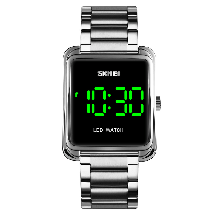 SKMEI 1505 Casual Luminous Date Display Waterproof LED Stainless Steel Strap Fashion Women Digital Watch - Trendha