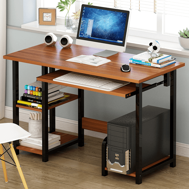 Computer Desk Desktop Desk Modern Home Desk Simple Student Desk Combination Writing Desk with Shelves - Trendha