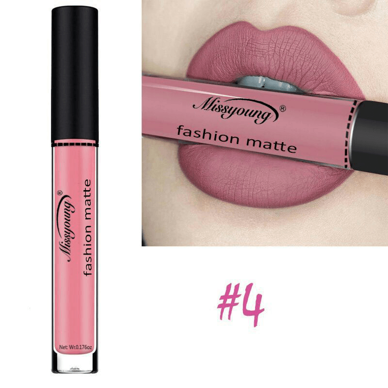 Missyoung Matte Lip Gloss Lips Lipstick Long Lasting Liquid Cosmetics Exaggerated Makeup - Trendha