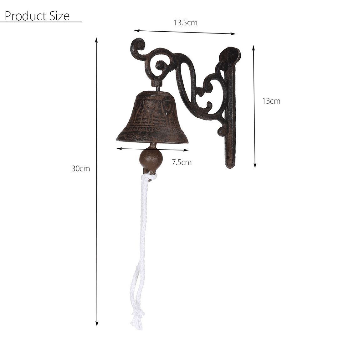 Brown Metal Cast Iron Doorbell Wall Mounted Decoration Vintage Style - Trendha
