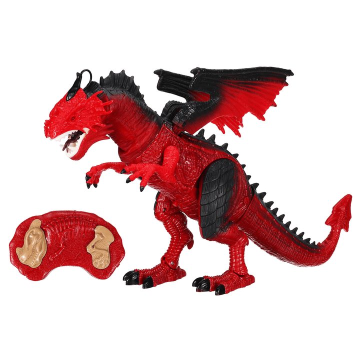 Remote Control 360° Rotate Spray Dinosaur with Sound LED Light and Simulate Flame Diecast Model Toy for Kids Gift - Trendha