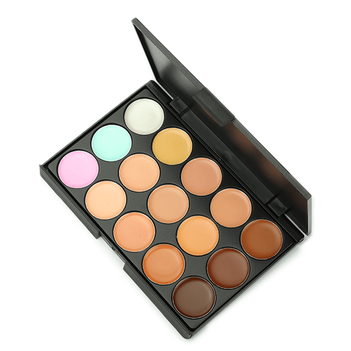 Luckyfine 15 Colors Professional Makeup Facial Concealer Palette Dark Shadow Beauty Cosmetic - Trendha