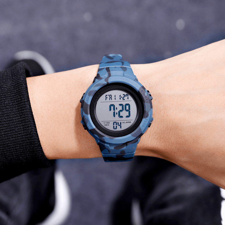 SKMEI 1615 Fashion 50M Waterproof Luminous Display Countdown Alarm Stopwatch Men Sport Digital Watch - Trendha