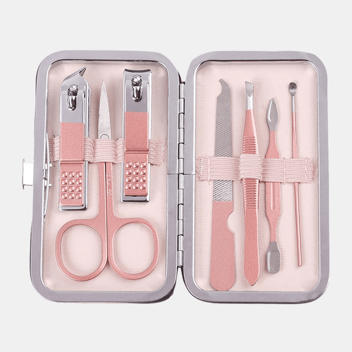 Professional Stainless Steel Manicure Tools Pink Olecranon Nail Scissors Nail Clipper Tool Set - Trendha