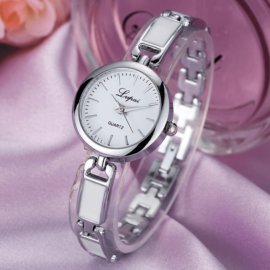 LVPAI Stainless Steel Rhinestone Women Bracelet Watch Elegant Design Quartz Watch - Trendha