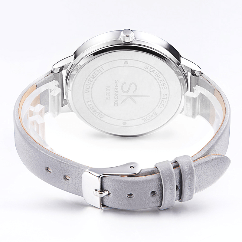 SK K0056 Simple Design Ladies Wrist Watch Casual Style Leather Strap Quartz Watches - Trendha