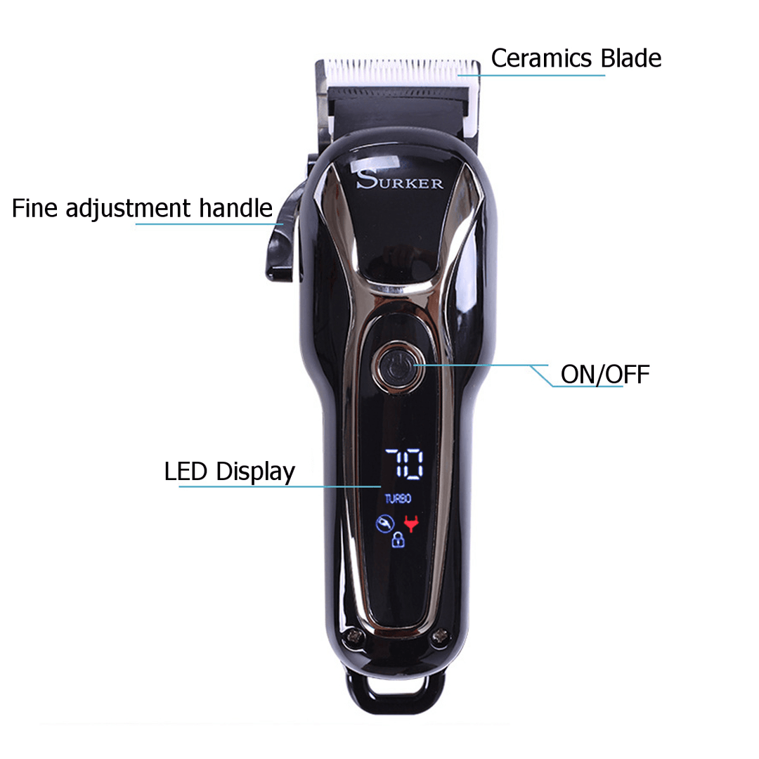 LCD Digital Display Oil Head Scissors Adult Hair Clipper Electric Clippers - Trendha