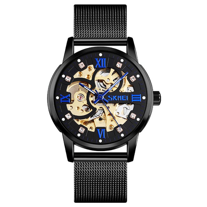 SKMEI 9199 Fashion Automatic Men Watch Waterproof Luminous Display Gear Hollow Art Dial Mechanical Watch - Trendha
