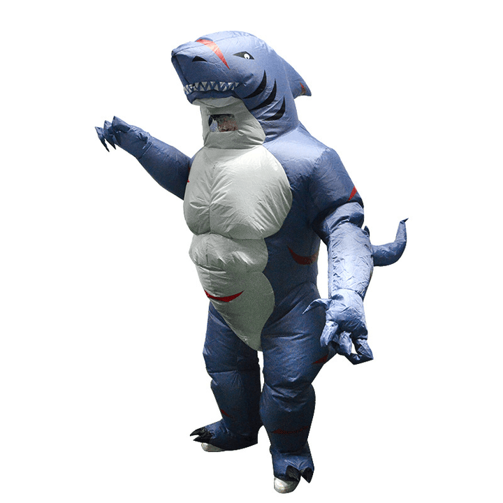 Up to 2.2M Adult Shark Inflatable Clothing with Blower Halloween Costume Clothing Adult Party Fancy Animal Clothing - Trendha