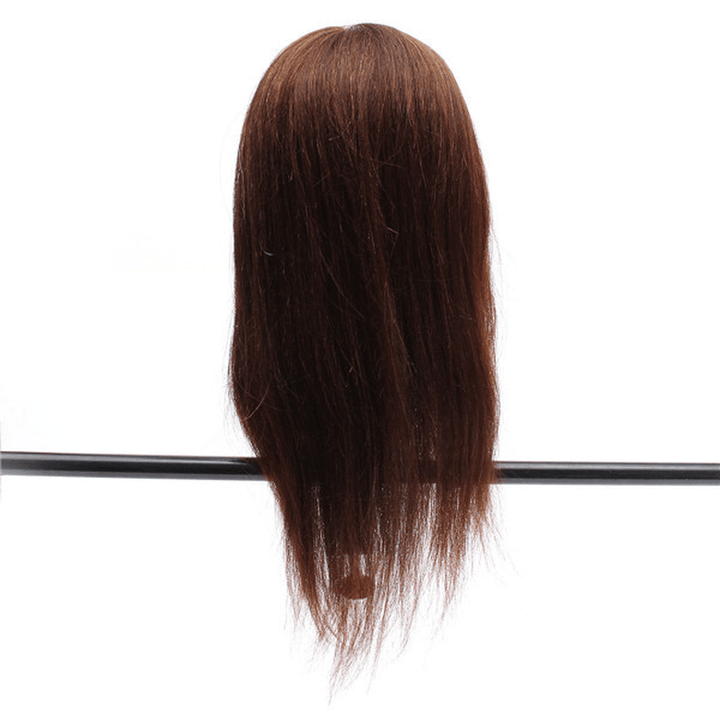 20Inch Professional Real Hair Model Hairdressing Practice Training Head Mannequin and Clamp - Trendha