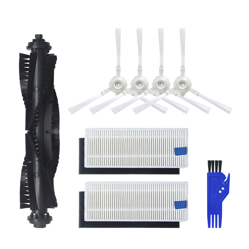 8Pcs Replacements for 360 S6 Vacuum Cleaner Parts Accessories Main Brush*1 Side Brushes*4 HEPA Filters*2 Cleaning Tool*1 [Non-Original] - Trendha