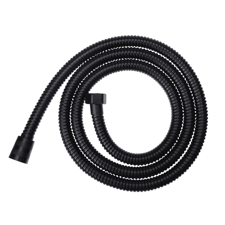 1.5M Black Stainless Steel Bathroom Shower Hose Handheld Water Pipe Fittings Shower Head Hose Replacement G1/2 Connection W/ Double Buckles - Trendha