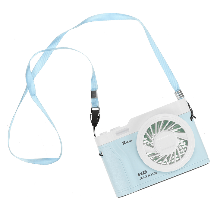 3 in 1 Portable Hanging Necklace Fan 3 Speeds LED Desk Fan for Home Office School - Trendha