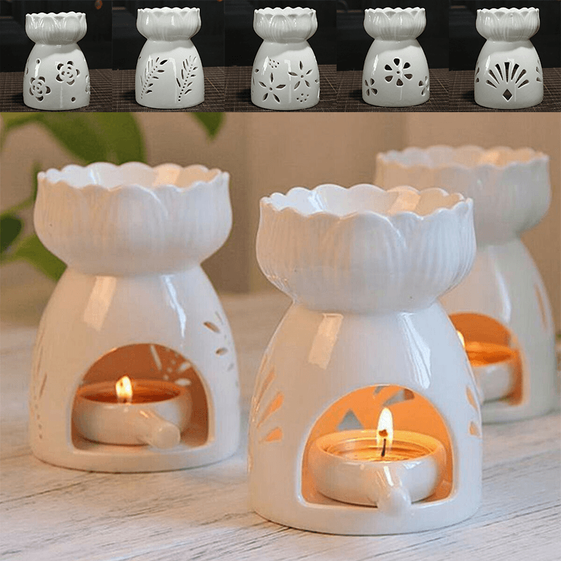 Oil Burner Ceramic Wax Warmer Aroma Censer Candle Holder Essential Oil Incense - Trendha