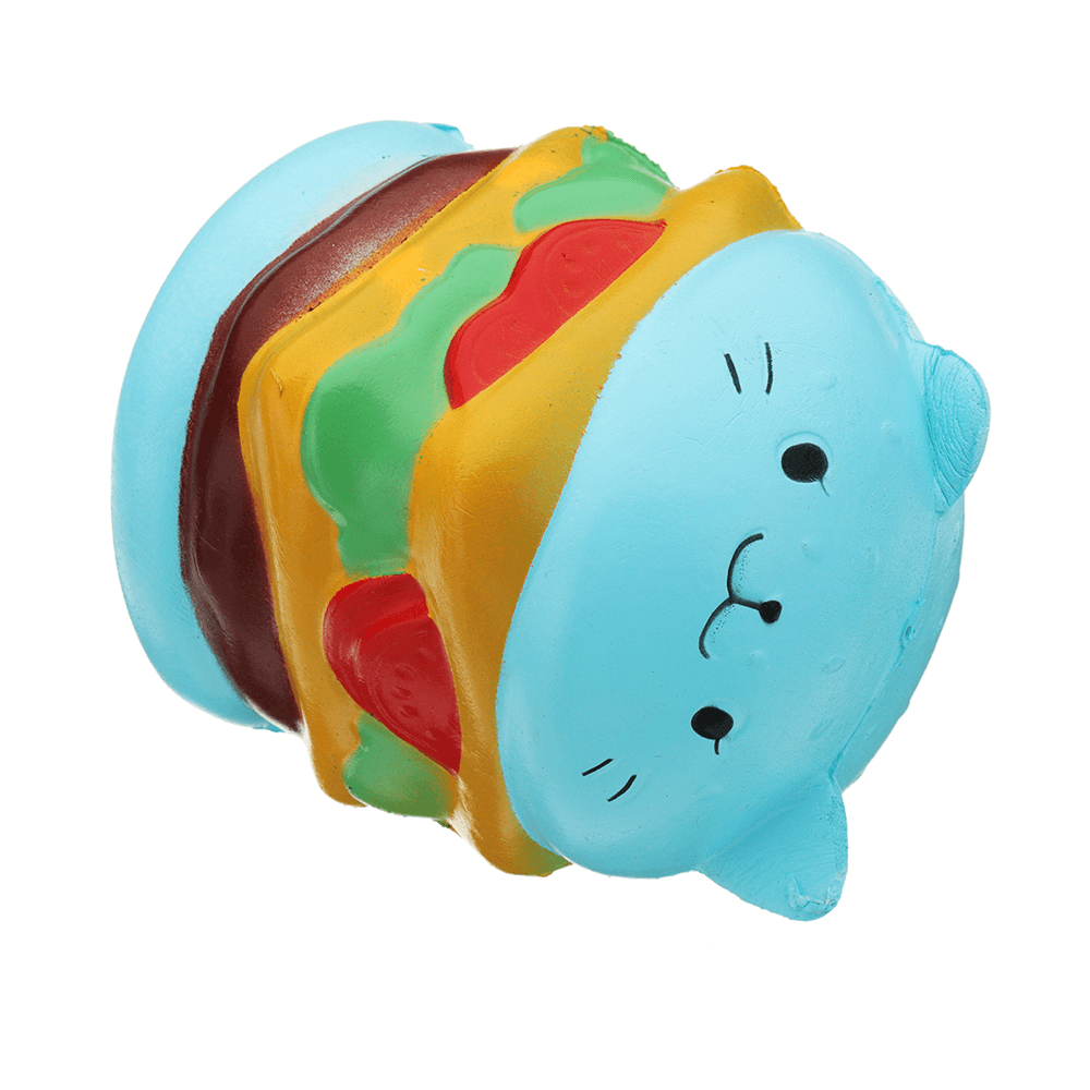 Burger Cat Squishy 10.5*9.5 CM Slow Rising Collection Gift Soft Fun Animal Toy - Trendha