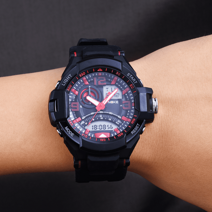 SYNOKE 9601 Men Fashion Luminous Dual Display Watch Waterproof Outdoor Sport Digital Watch - Trendha