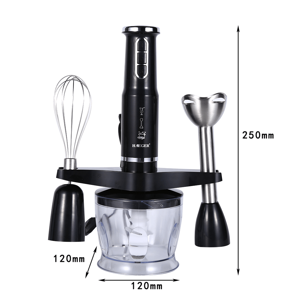 600W Electric Multifunctional Handheld 3 In1 Blender Chopper Cup Fruit Vegetable Hand Mixer for Food Processor - Trendha
