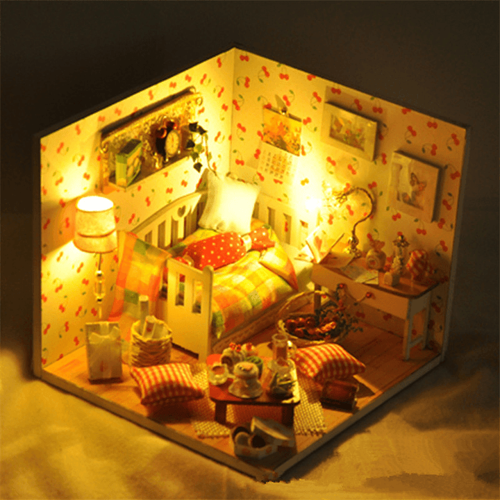 T-Yu TY12 Autumn Fruit House DIY Dollhouse with Cover Light Gift Collection Decor Toy - Trendha
