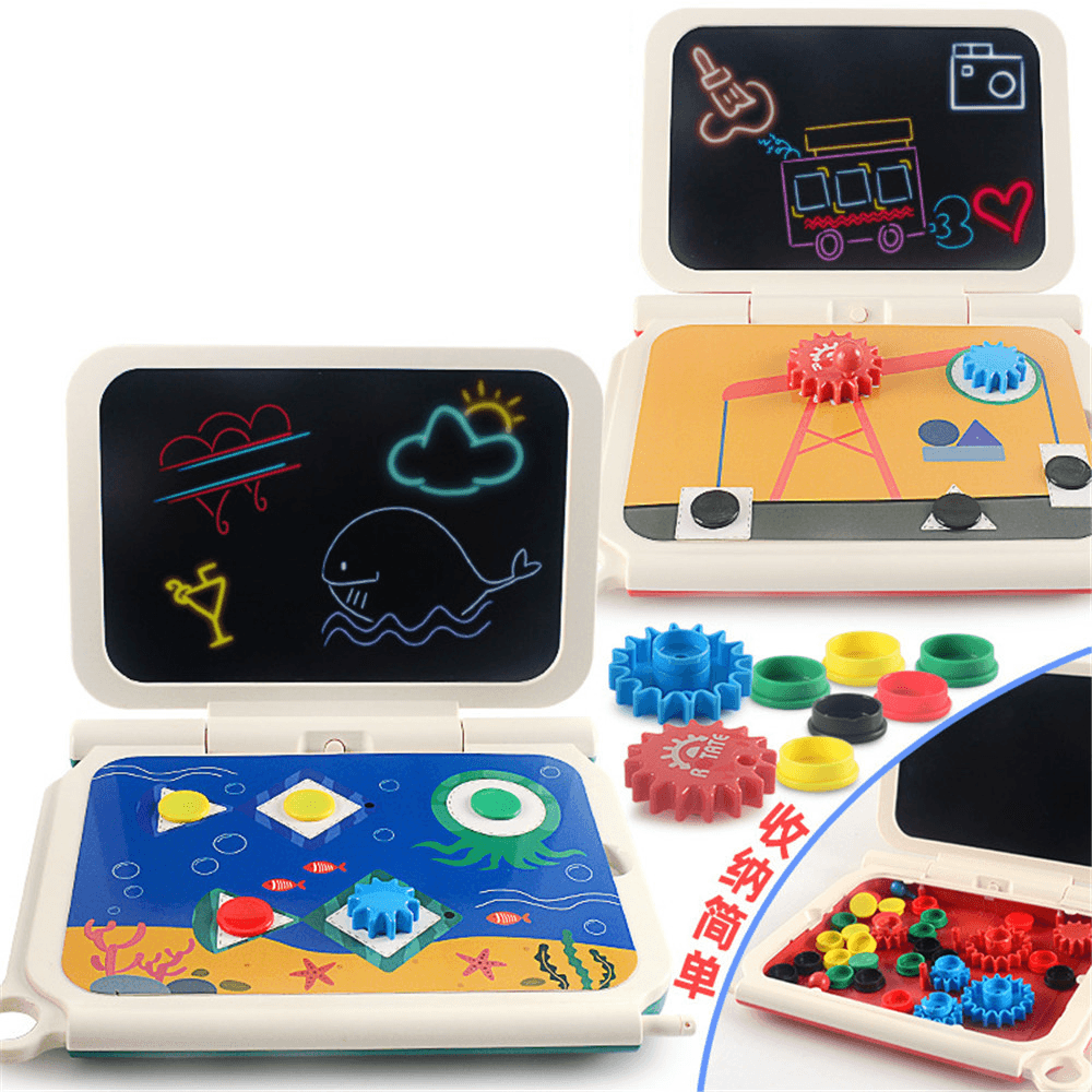 2-In-1 DIY LCD Drawing Board Multi-Function Plug-In Tablet Hand Writing Board 270 Degrees Foldable Children'S Toy - Trendha