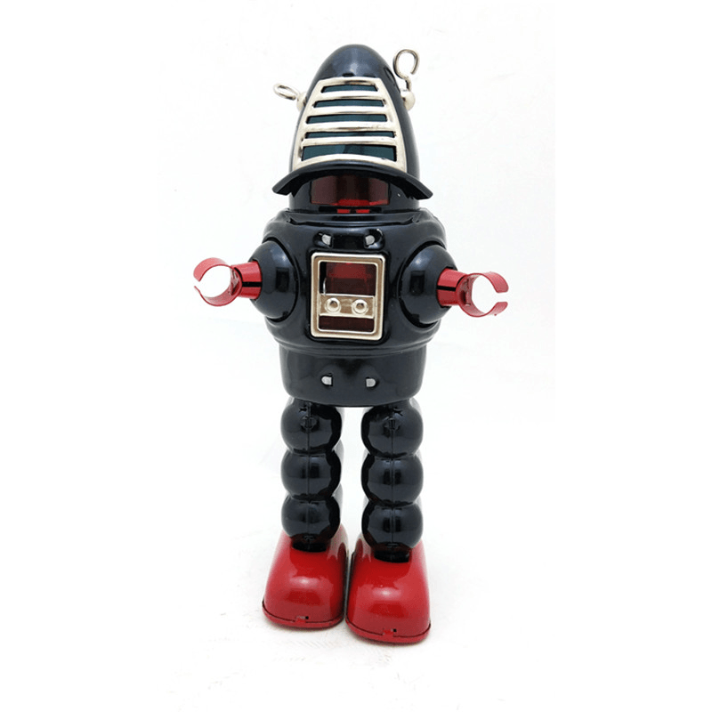Classic Vintage Clockwork Wind up Large Robot Photography Children Kids Tin Toys with Key - Trendha