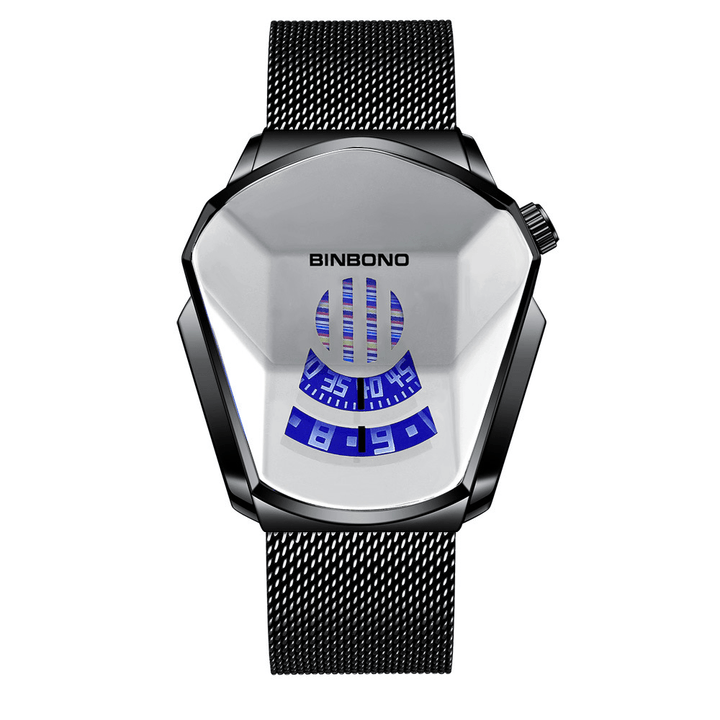 Stylish and Waterproof Men's Quartz Watch with Rhombus Science Fiction Dial for Business - Trendha