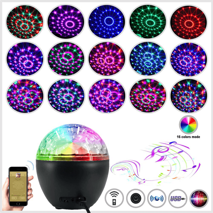 Portable Music Lamp Bluetooth DJ Party 16 Light with Remote Control Stereo Subwoofer Party Lights for Stage Bar - Trendha