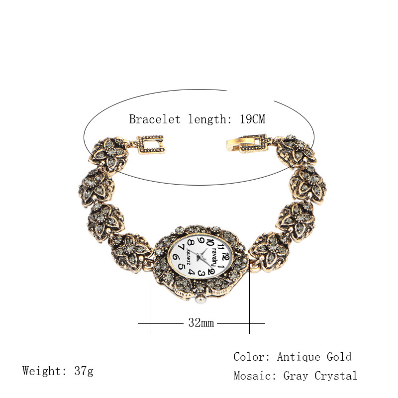 QINGXIYA R2066 Retro Style Ladies Bracelet Watch Crystal Luxury Quartz Watch - Trendha