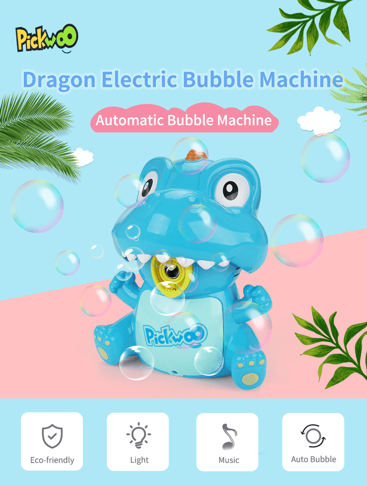 Pickwoo Dinosaur Automatic Bubble Machine Maker with Dual Mode with LED Light and Music Novelties Toys for Kids Gift - Trendha