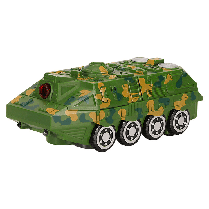 Electric Acousto-Optic Universal Wheel Transform Armed Vehicle Model with LED Lights Music Diecast Toy for Kids Gift - Trendha