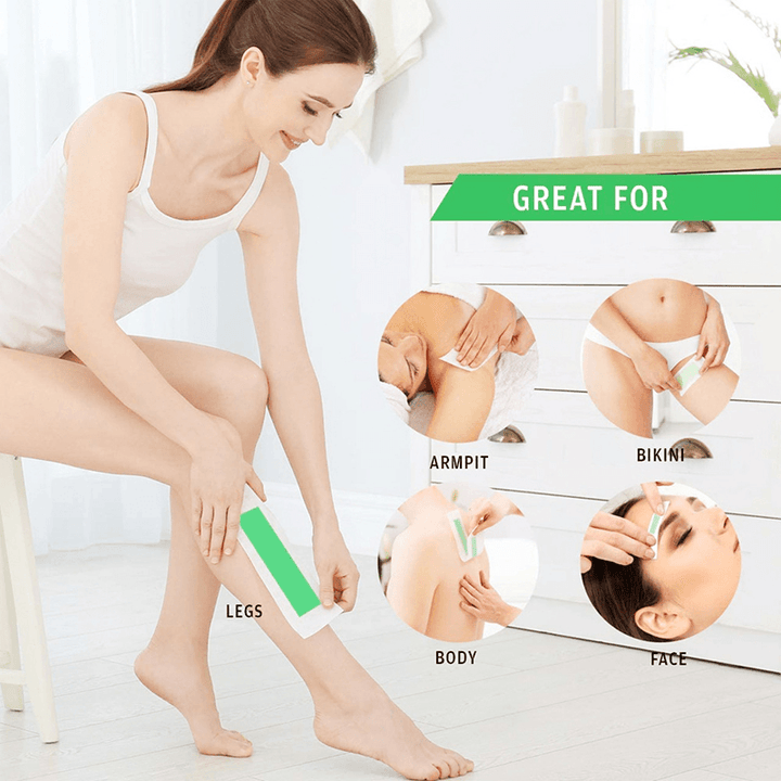 20Pcs/ 10Sheets Professional Waterproof Hair Removal Double Sided Cold Wax Strips Paper for Leg Body Face - Trendha