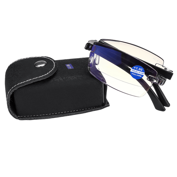 TR90 Anti-Blue Reading Glasses Fashion Ultra Light Unisex Box Anti-Fatigue Old Glasses Comfortable Folding Reading Glasses - Trendha