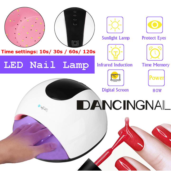 80W LED UV Nail Gel Curing Lamp Light Nail Gel Polish Dryer Nail Art Machine - Trendha