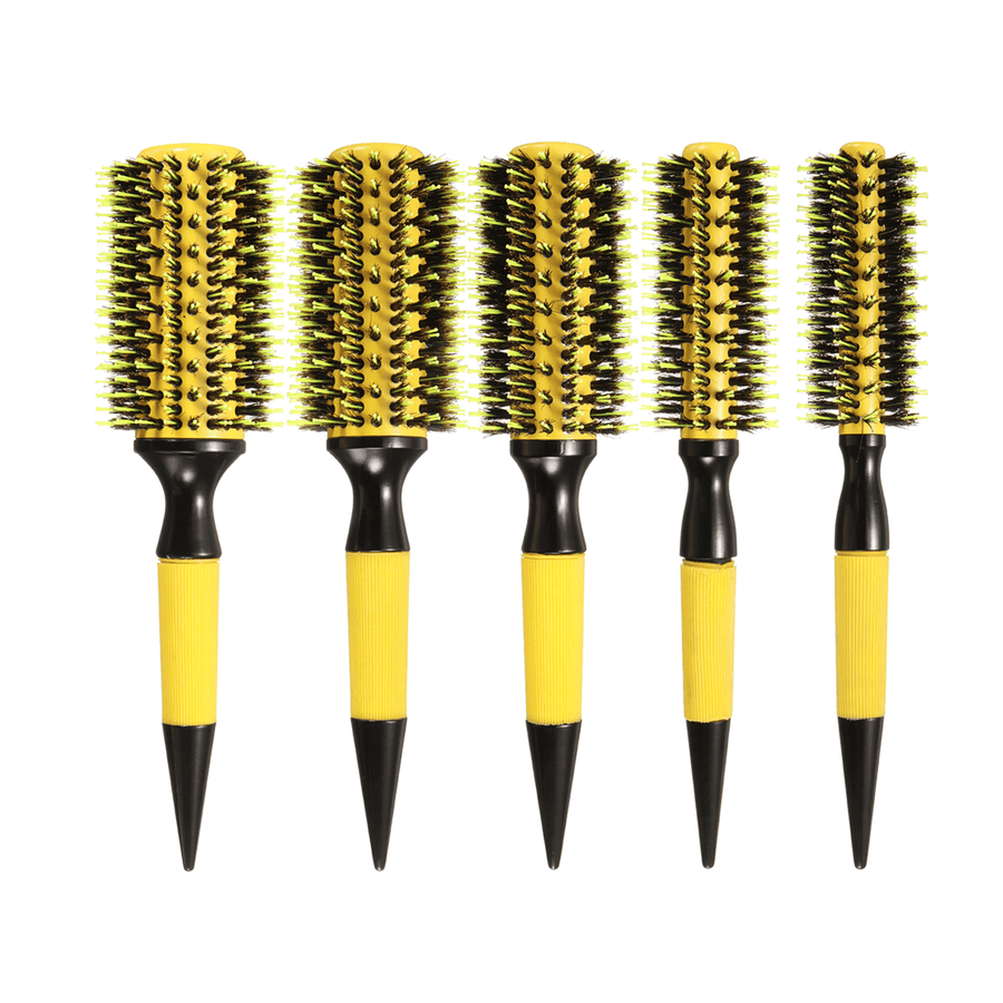 Pro round Brush Curly Hair Roller Brush Nylon Bristle Hairbrush Comb Salon Tools - Trendha