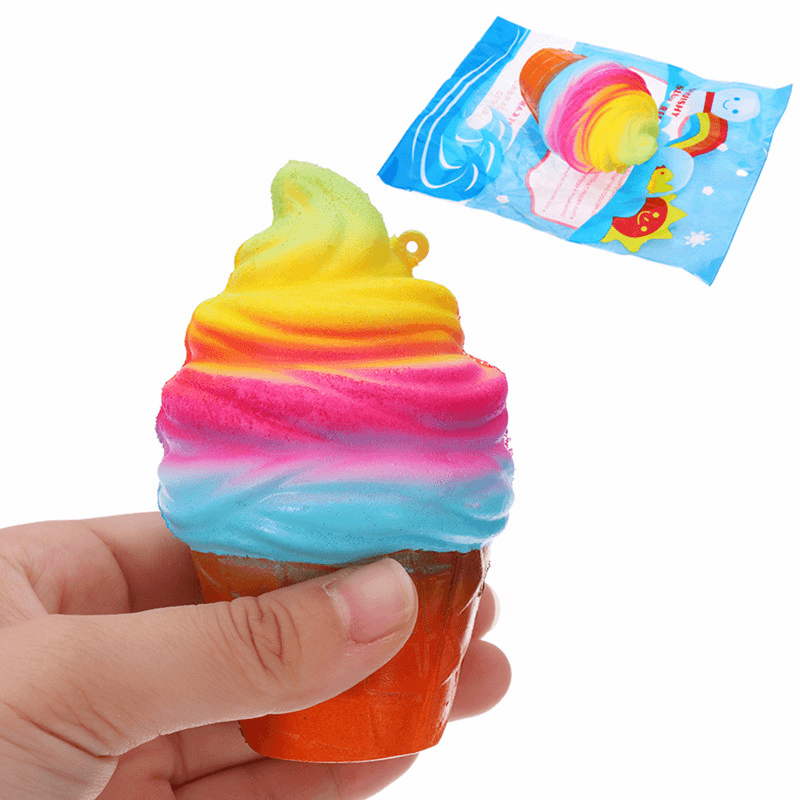 Yunxin Squishy Ice Cream 10Cm Slow Rising with Packaging Phone Bag Strap Decor Gift Collection Toy - Trendha